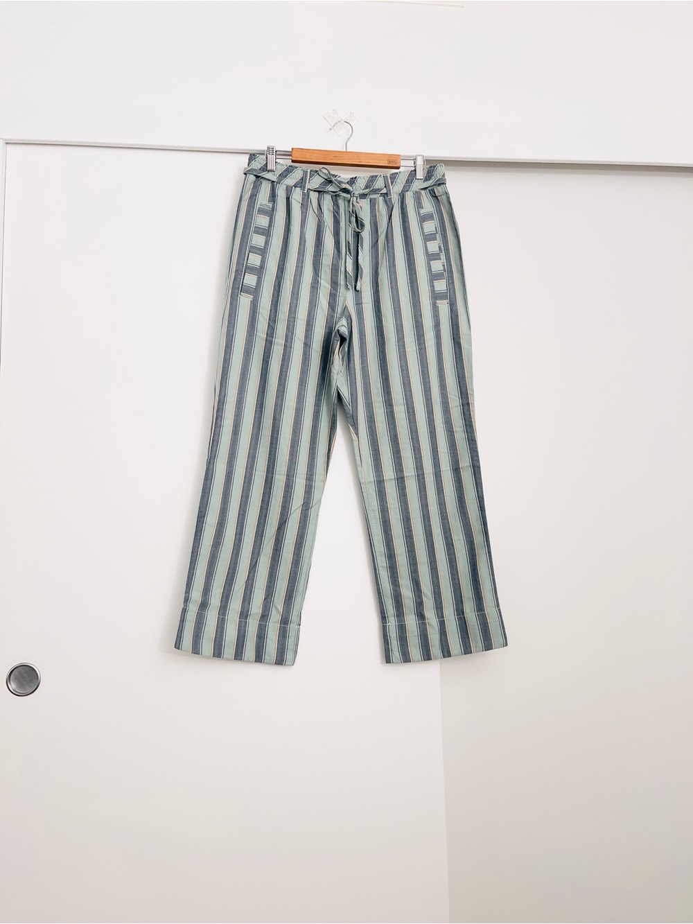 NWOT Free People Marielle Stripe Cotton Drawstring Pants Size Large